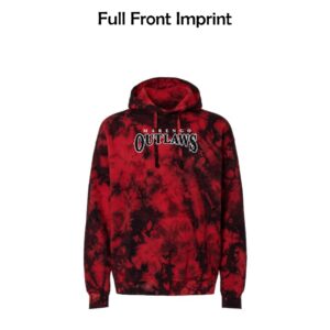 Marengo Outlaws Travel Baseball Adult Crystal Wash Hooded Sweatshirt