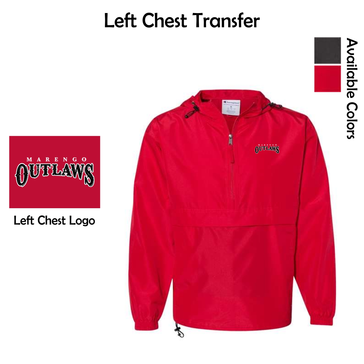 Marengo Outlaws Travel Baseball Adult Packable Anorak Jacket