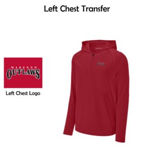 Marengo Outlaws Travel Baseball Adult 1/2-Zip Long Sleeve Hooded Jacket