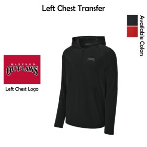 Marengo Outlaws Travel Baseball Adult 1/2-Zip Long Sleeve Hooded Jacket