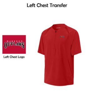 Marengo Outlaws Travel Baseball Adult & Youth 1/2-Zip Short Sleeve Jacket