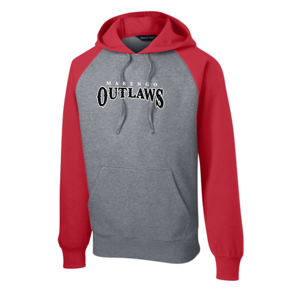 Marengo Outlaws Travel Baseball Unisex Raglan Hooded Sweatshirt - Image 2