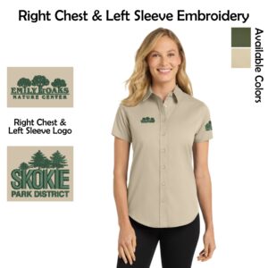 Emily Oaks Nature Center Ladies Short Sleeve Easy Care Shirt