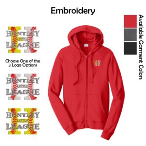 Huntley Little League Adult Full-Zip Hooded Sweatshirt