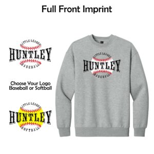 Huntley Little League Adult District Heavyweight Fleece Crew (Oversized fit)