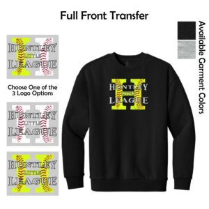 Huntley Little League Adult District Heavyweight Fleece Crew (Oversized fit)