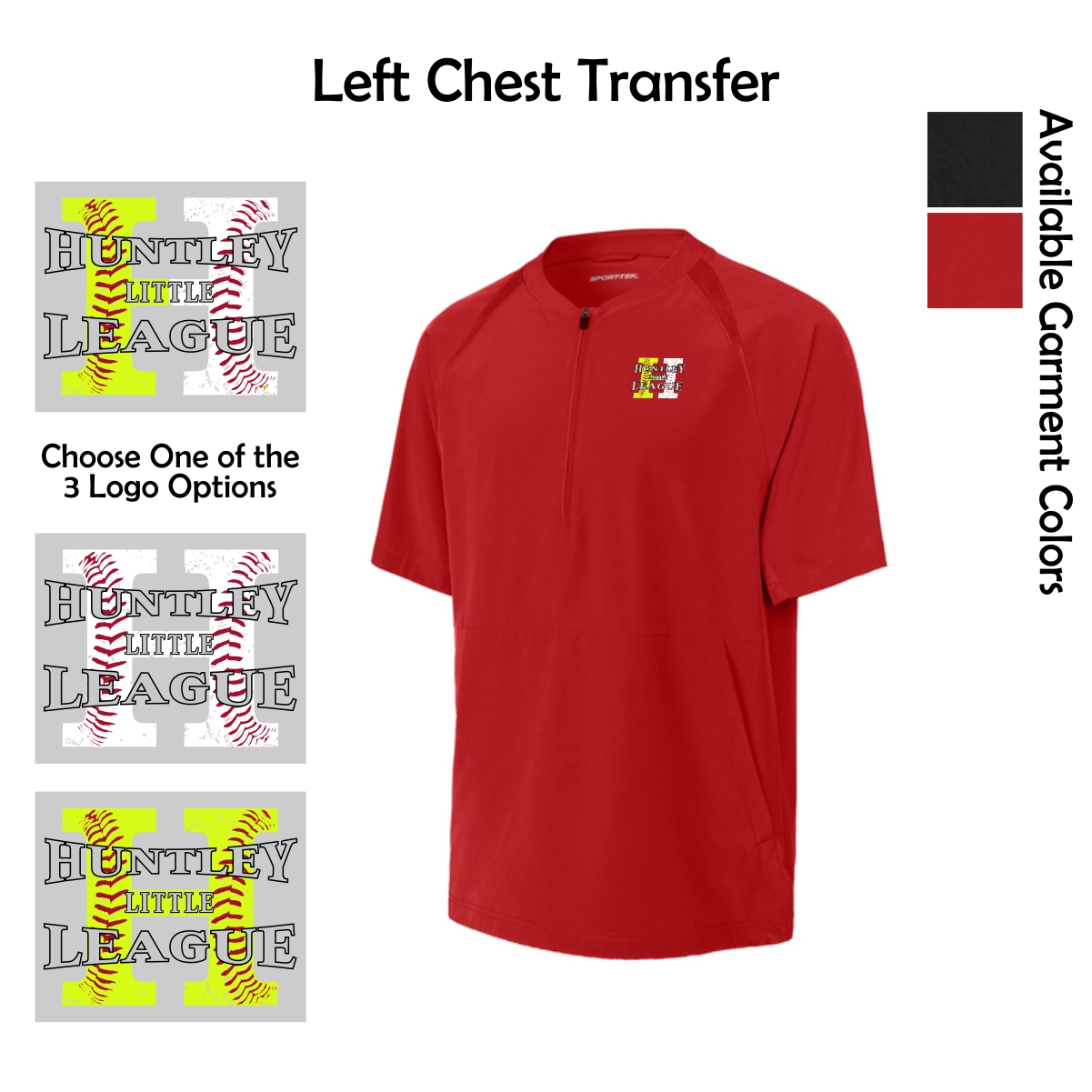 Huntley Little League Adult & Youth Sport-Tek 1/2-Zip Short Sleeve Jacket