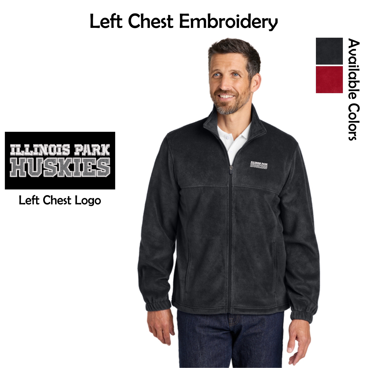 Illinois Park Adult Port Authority Plush Fleece Full-Zip Jacket