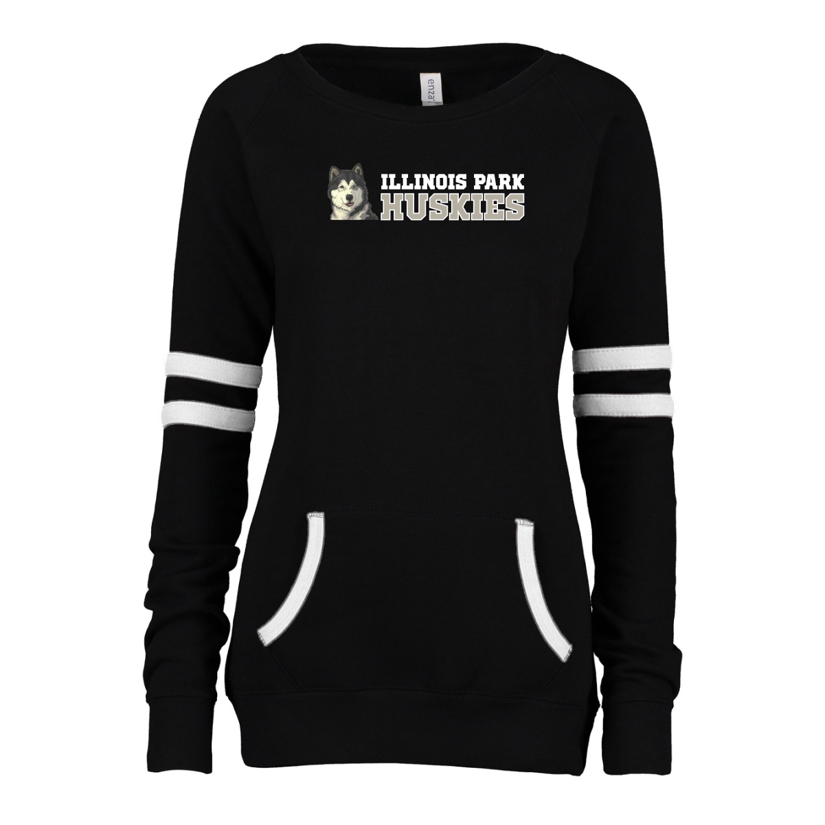 Illinois Park Ladies Enza Varsity Fleece Crew Neck Pullover - Image 2