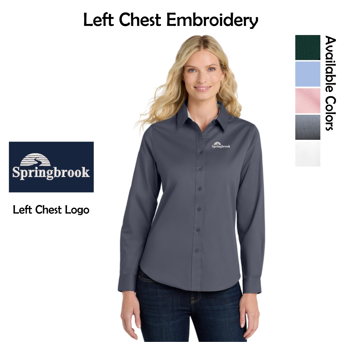 Springbrook Community Church Ladies Long Sleeve Easy Care Shirt