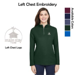 Main Stay Therapeutic Farm Ladies Pique Quarter-Zip Pullover