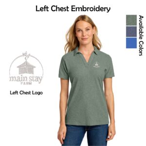 Main Stay Therapeutic Farm Ladies Cotton Blend Pique Polo