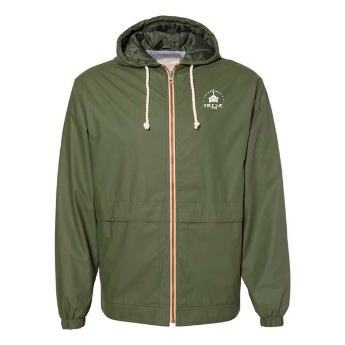 Main Stay Therapeutic Farm Adult Vintage Hooded Rain Jacket - Image 2