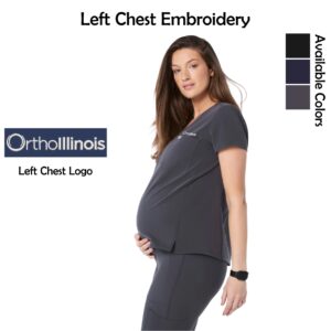 OrthoIllinois Women’s FIGS® Catarina Maternity V-Neck Scrub Top