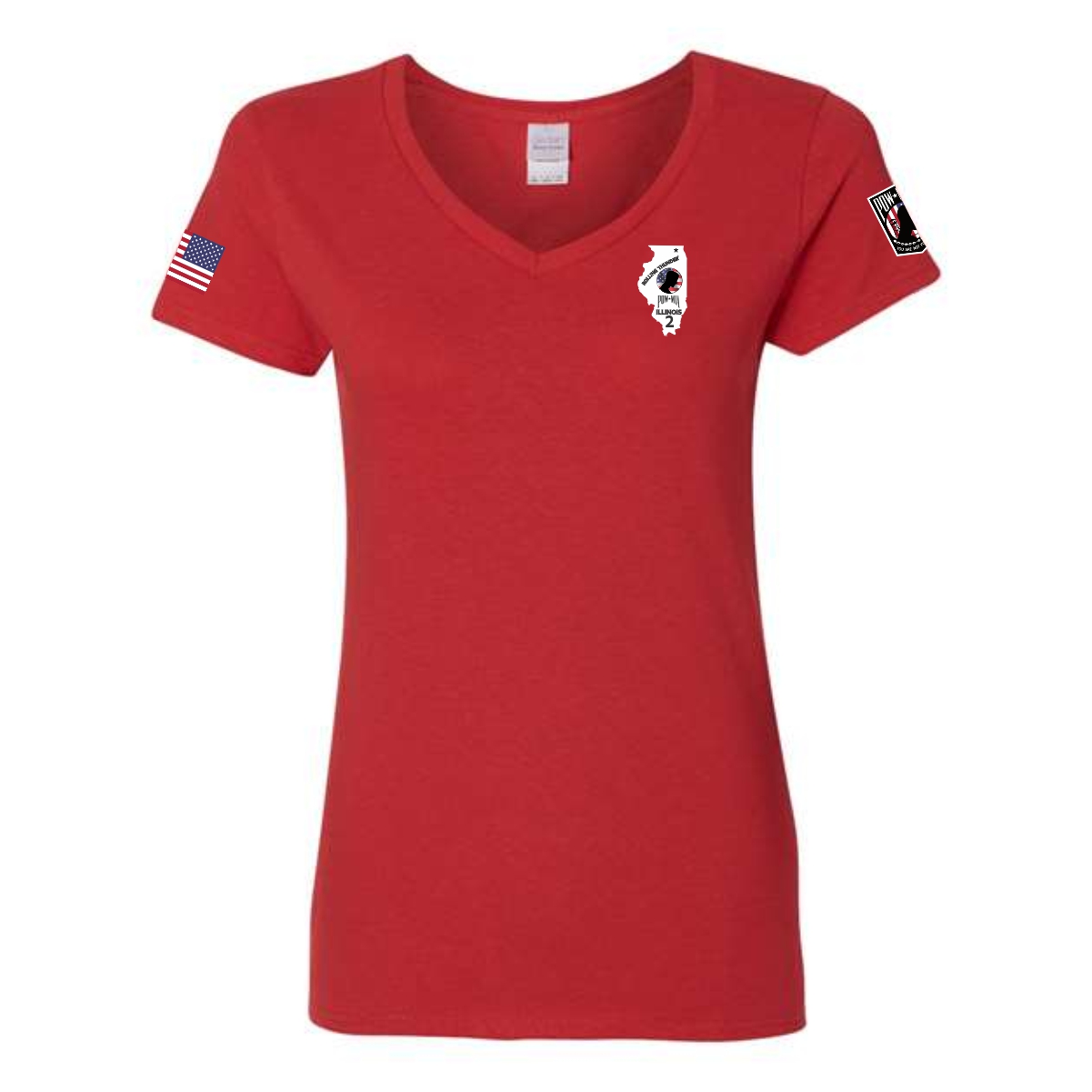Rolling Thunder Chapter 2 IL Ladies Heavy Cotton™ V-Neck T-Shirt - Image 2