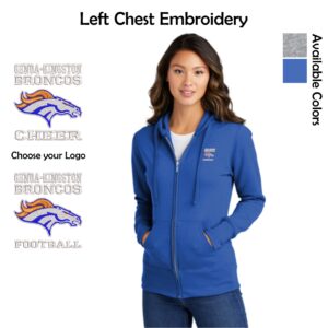 Genoa-Kingston Broncos Ladies Full-Zip Hooded Sweatshirt
