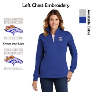 Genoa-Kingston Broncos Ladies 1/4-Zip Sweatshirt