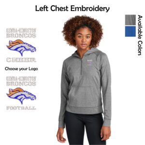 Genoa-Kingston Broncos Ladies 1/2-Zip Hoodie