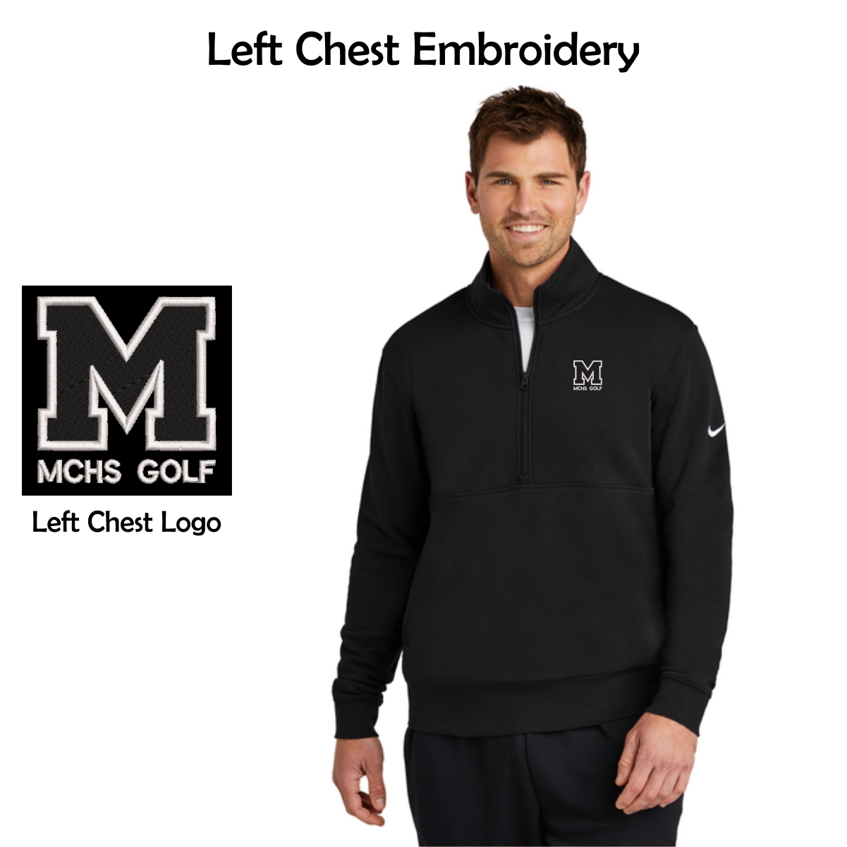 MCHS Golf Nike Sleeve Swoosh 1/2-Zip