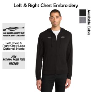 San Jacinto Corvette Club 2026 Parks Tour District Jersey Full-Zip Hoodie