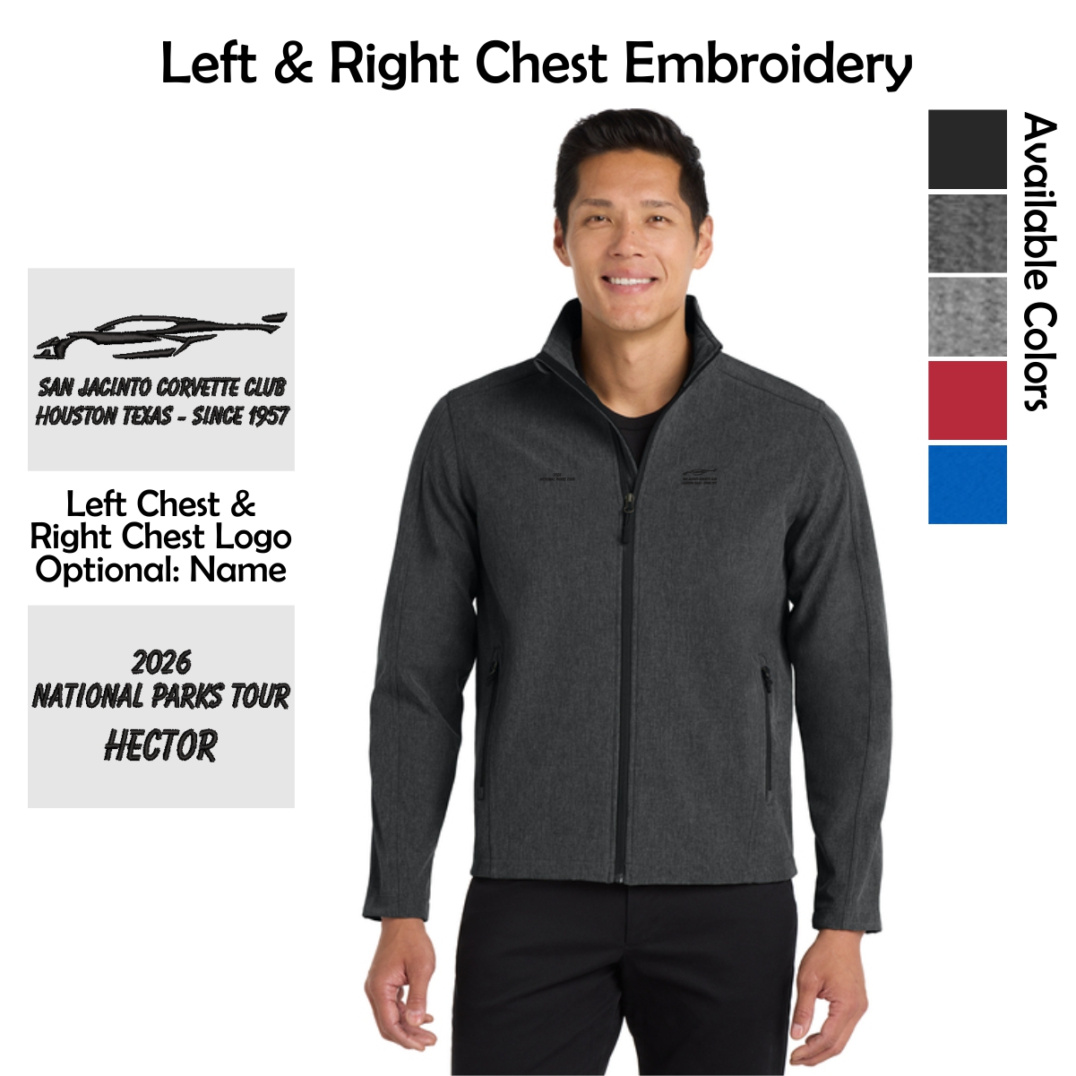 San Jacinto Corvette Club 2026 Parks Tour Port Authority Core Soft Shell Jacket