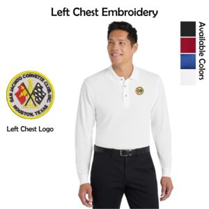 San Jacinto Corvette Club Port Authority Silk Touch Adult Long Sleeve Polo