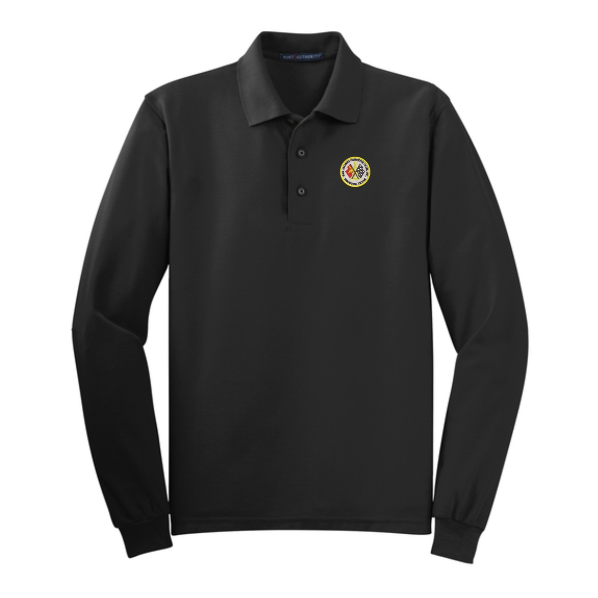 San Jacinto Corvette Club Port Authority Silk Touch Adult Long Sleeve Polo - Image 2