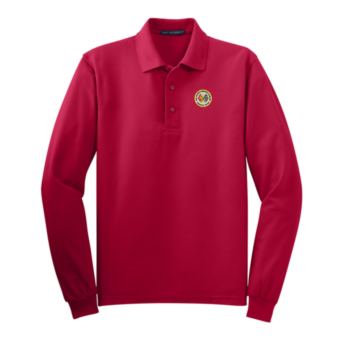 San Jacinto Corvette Club Port Authority Silk Touch Adult Long Sleeve Polo - Image 3