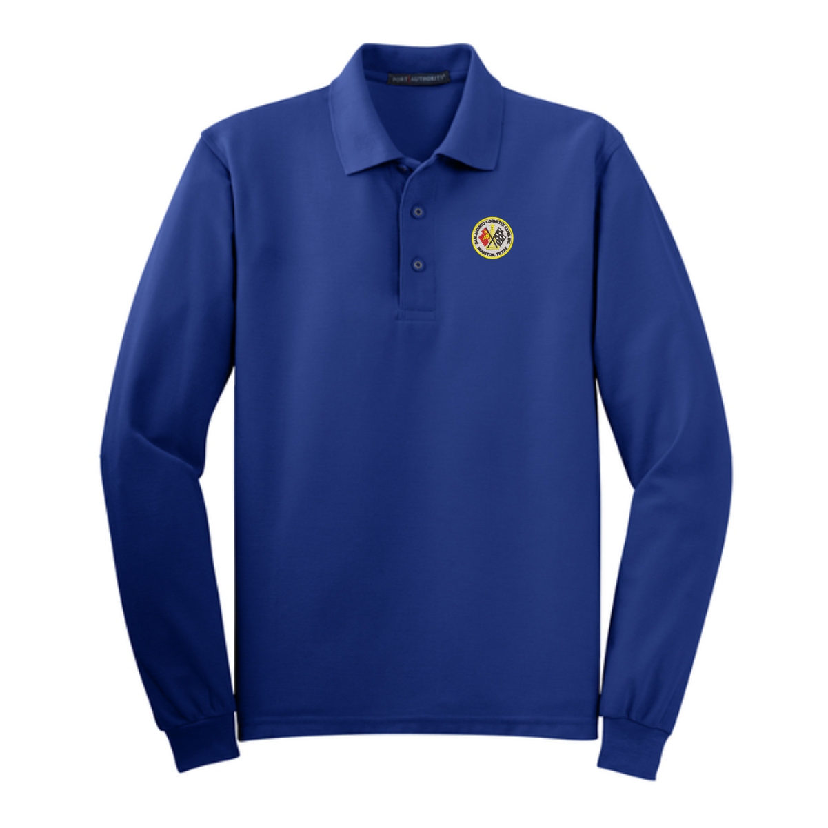 San Jacinto Corvette Club Port Authority Silk Touch Adult Long Sleeve Polo - Image 4