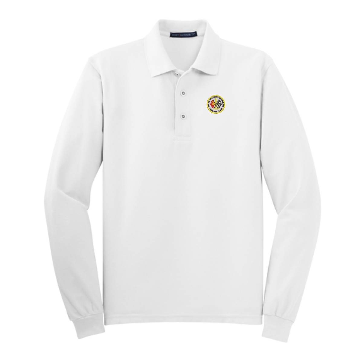 San Jacinto Corvette Club Port Authority Silk Touch Adult Long Sleeve Polo - Image 5