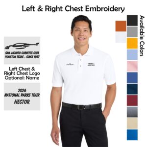 San Jacinto Corvette Club 2026 Parks Tour Port Authority Silk Touch Polo