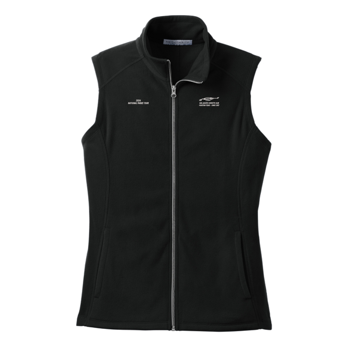 San Jacinto Corvette Club 2026 Parks Tour Port Authority Ladies Microfleece Vest - Image 2