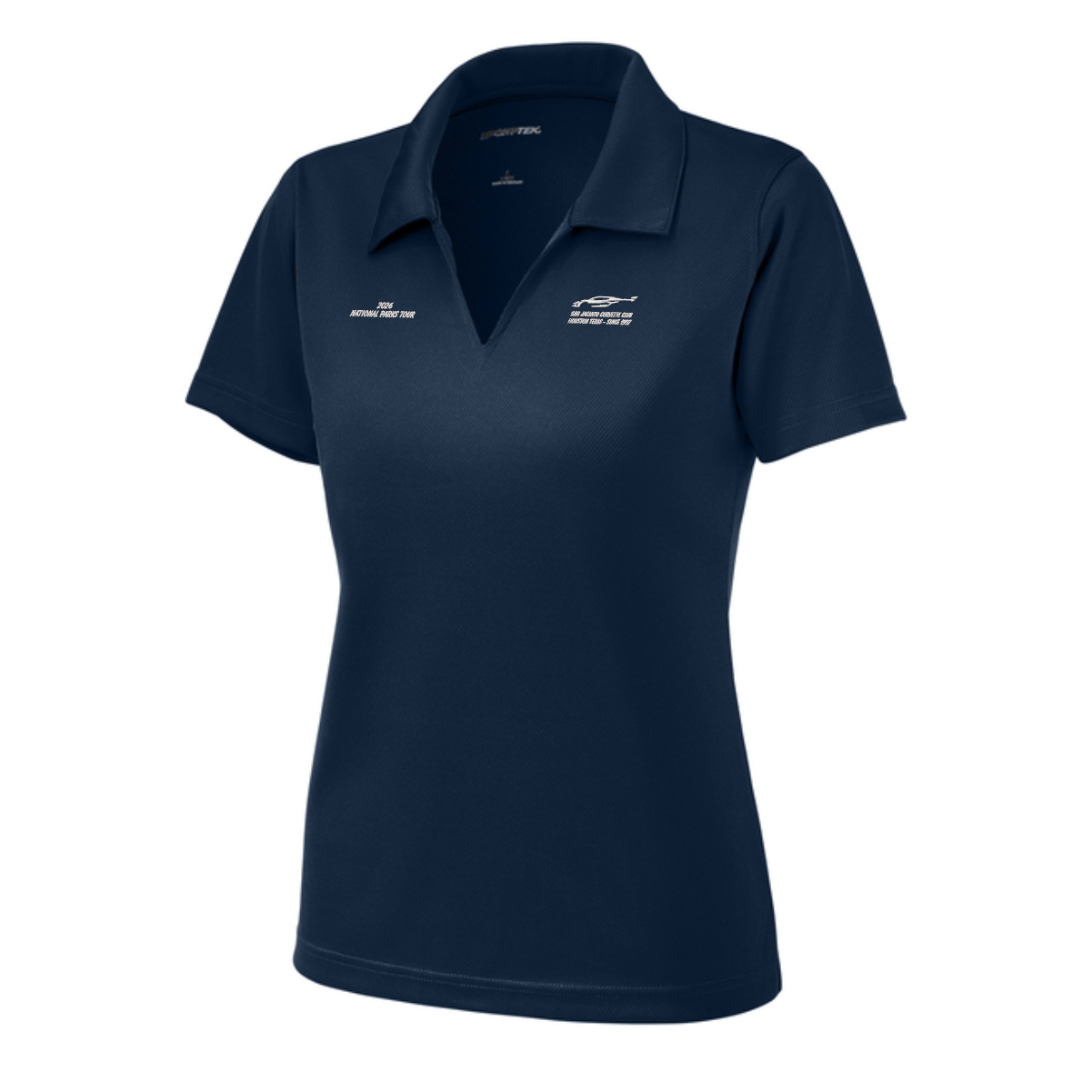 San Jacinto Corvette Club 2026 Parks Tour Sport-Tek Ladies Dri-Mesh V-Neck Polo - Image 6