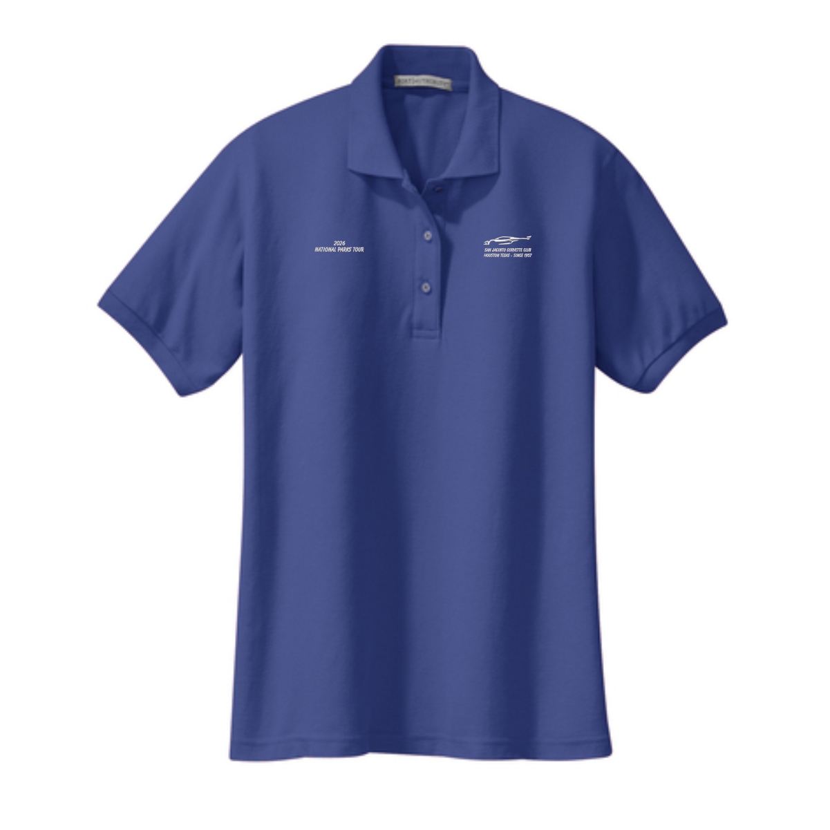 San Jacinto Corvette Club 2026 Parks Tour Port Authority Ladies Silk Touch Polo - Image 7