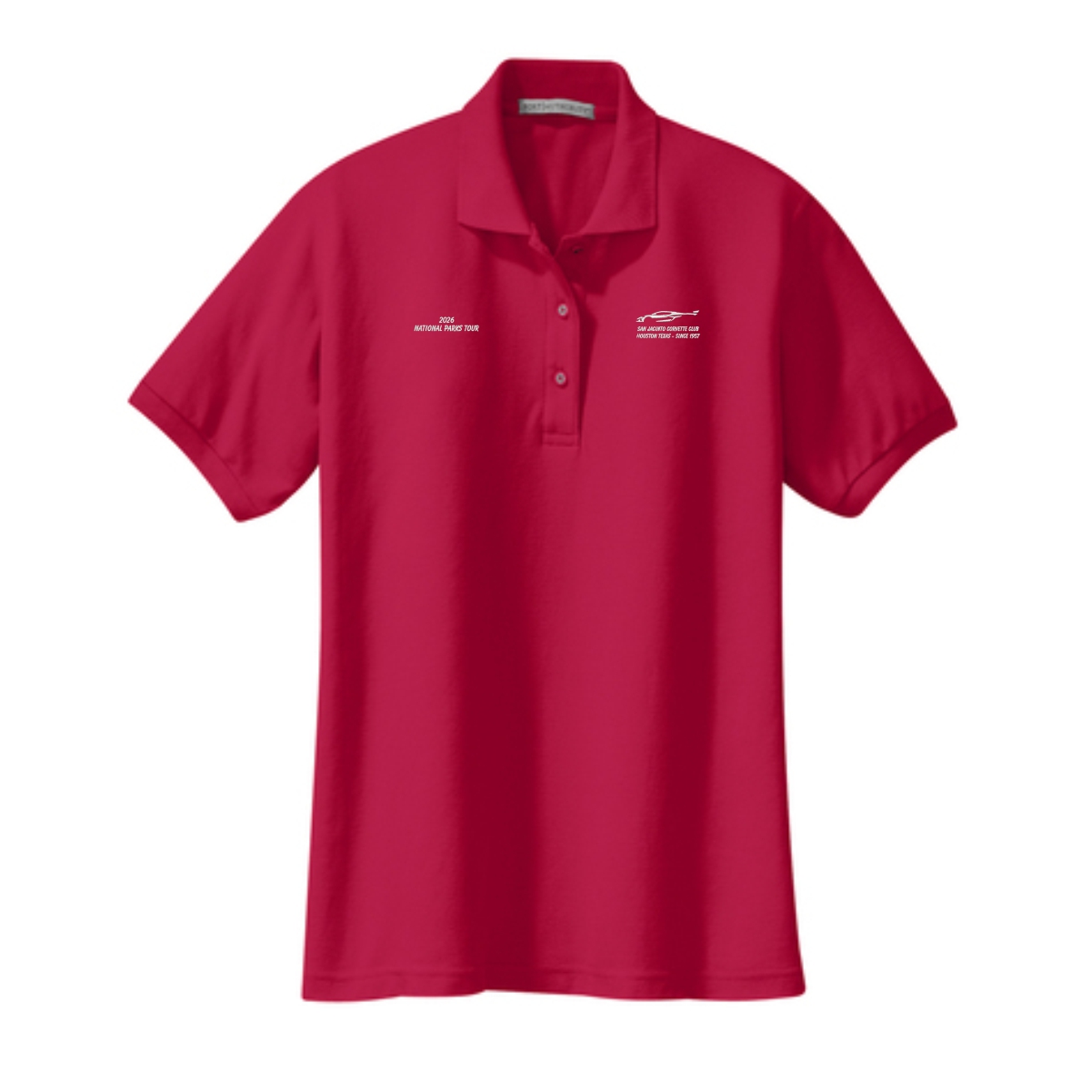 San Jacinto Corvette Club 2026 Parks Tour Port Authority Ladies Silk Touch Polo - Image 9