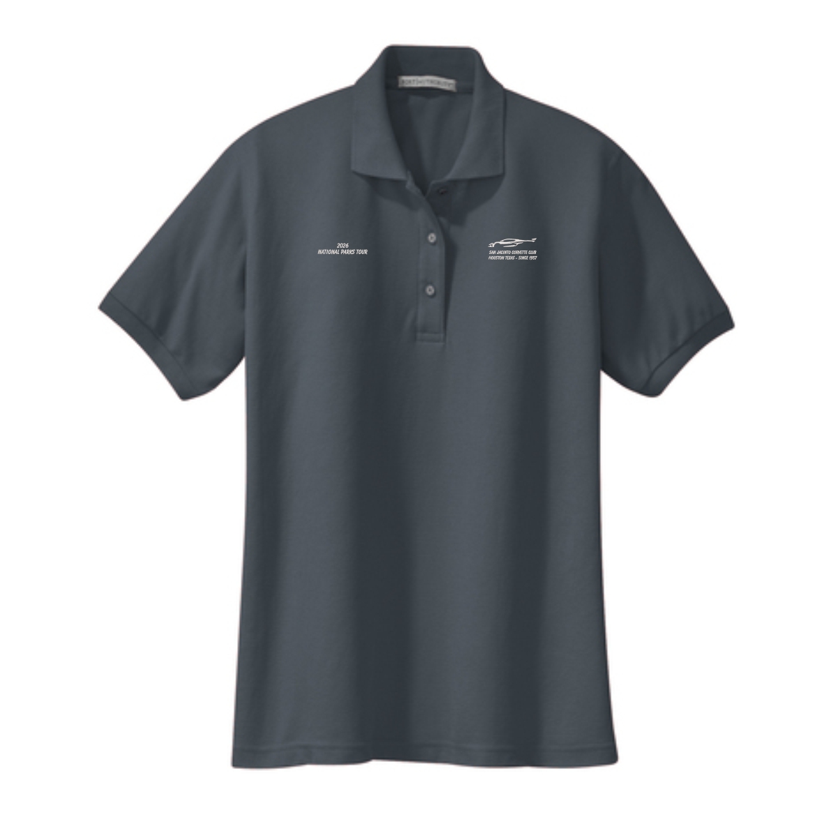 San Jacinto Corvette Club 2026 Parks Tour Port Authority Ladies Silk Touch Polo - Image 10