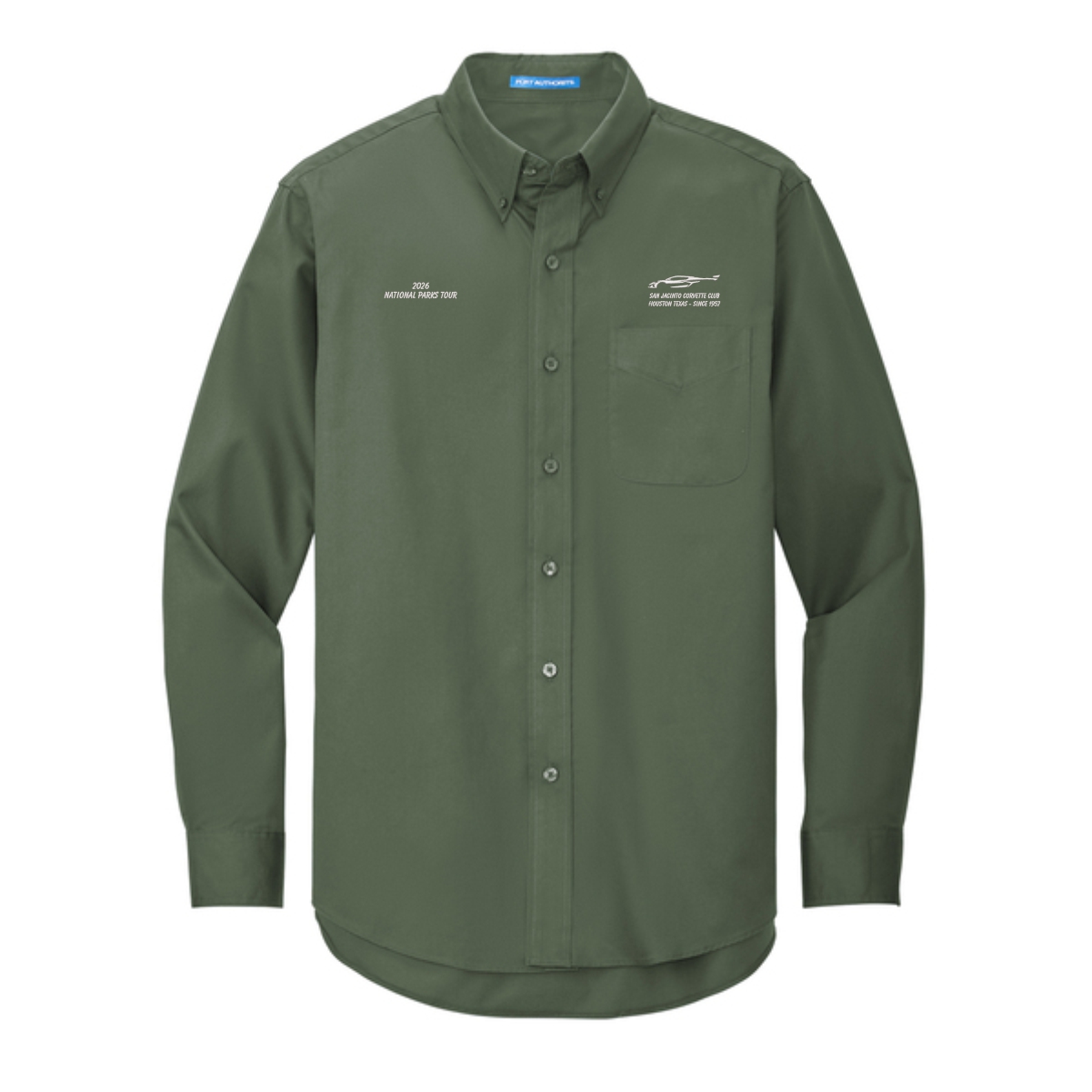 San Jacinto Corvette Club 2026 Parks Tour Port Authority Long Sleeve Easy Care Shirt - Image 3