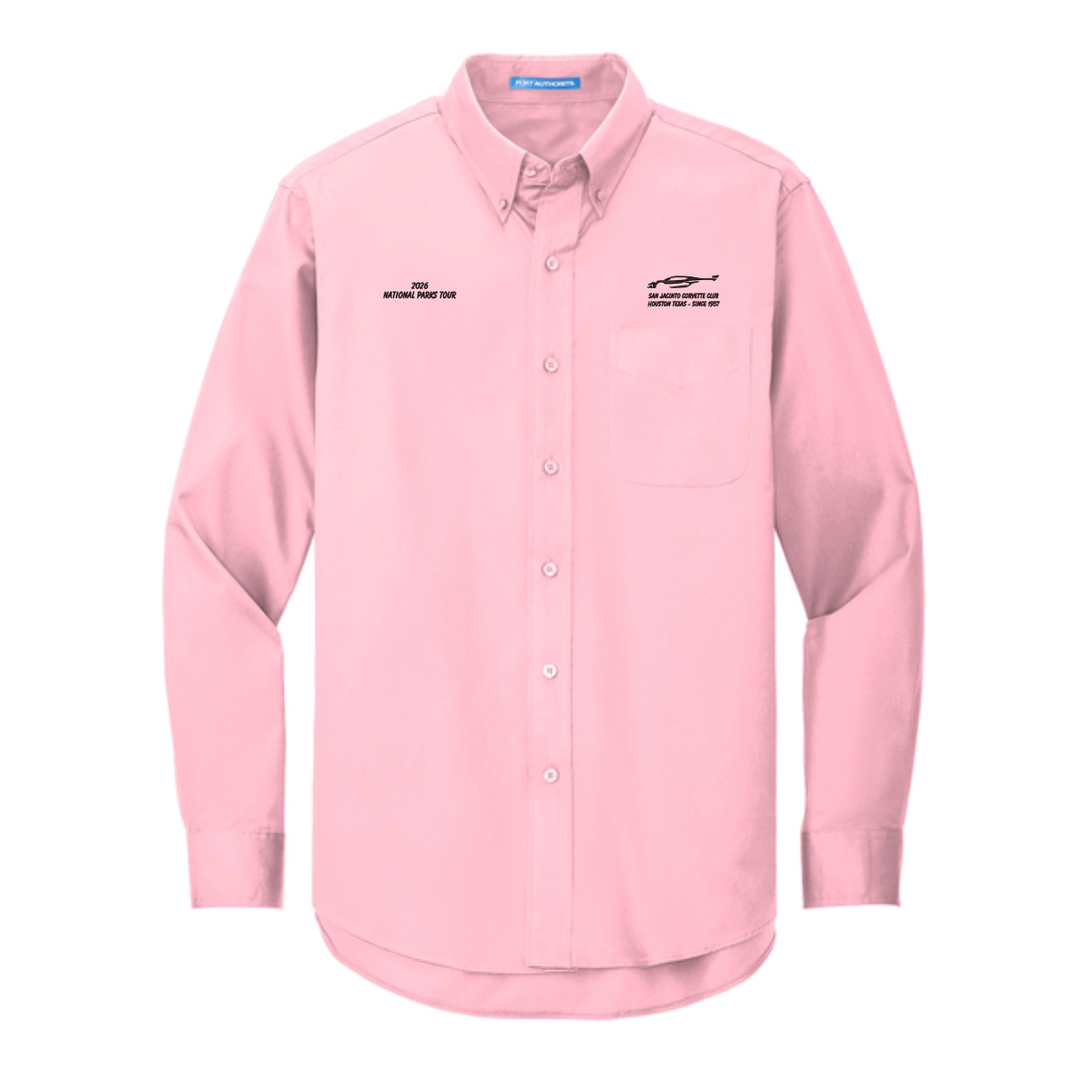 San Jacinto Corvette Club 2026 Parks Tour Port Authority Long Sleeve Easy Care Shirt - Image 5