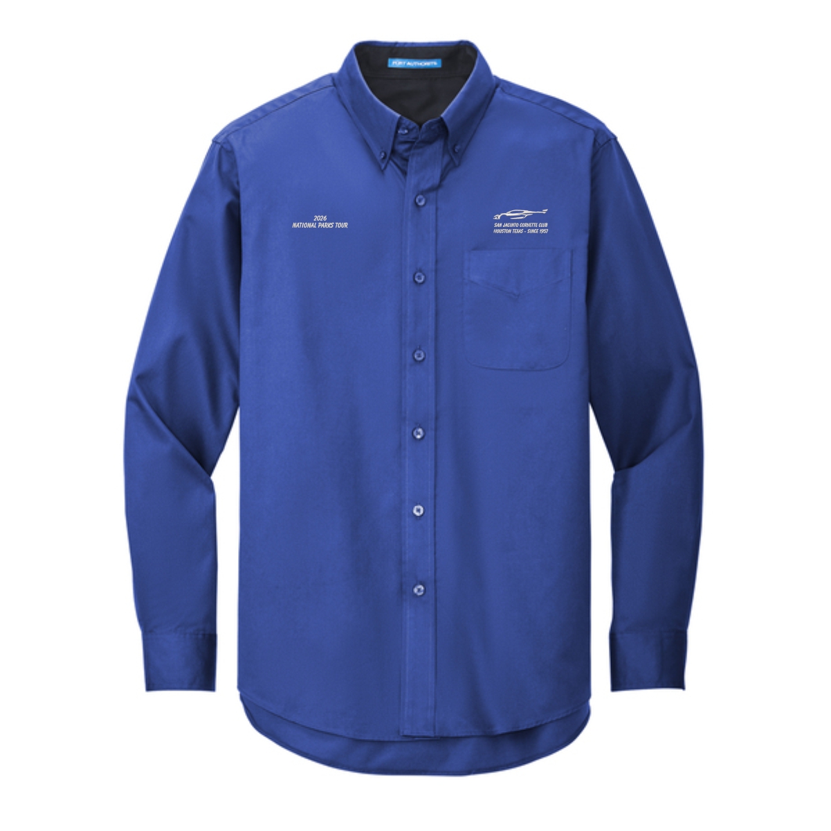 San Jacinto Corvette Club 2026 Parks Tour Port Authority Long Sleeve Easy Care Shirt - Image 7
