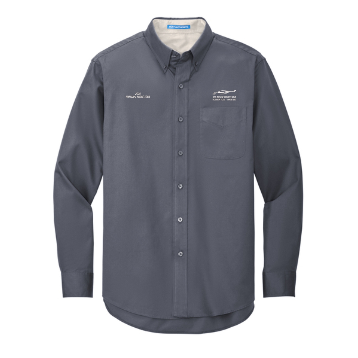 San Jacinto Corvette Club 2026 Parks Tour Port Authority Long Sleeve Easy Care Shirt - Image 8