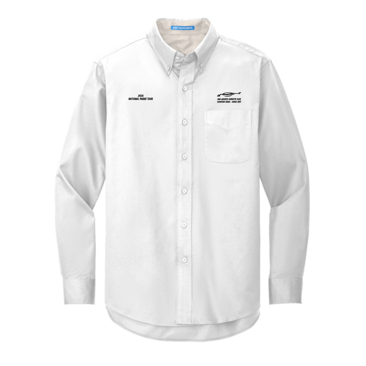 San Jacinto Corvette Club 2026 Parks Tour Port Authority Long Sleeve Easy Care Shirt - Image 9