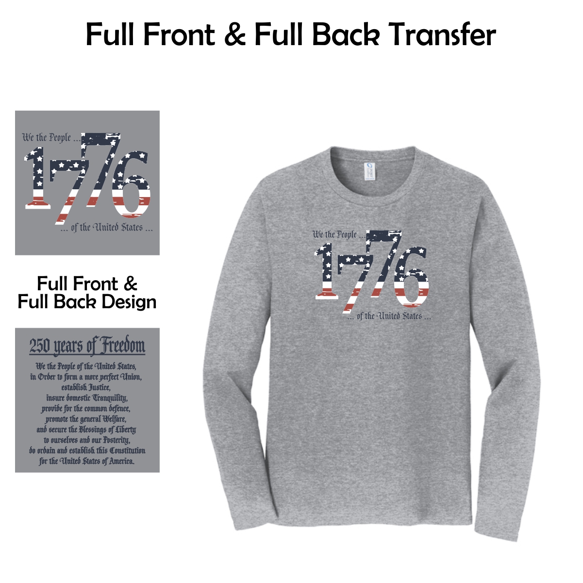 001 USA 250th - 1776 Design - Long Sleeve T-Shirt