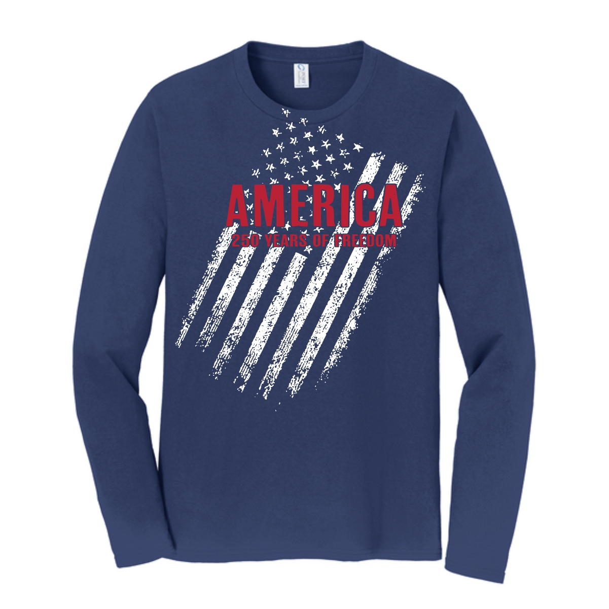 001 USA 250th - Flag Design - Long Sleeve T-Shirt - Image 2