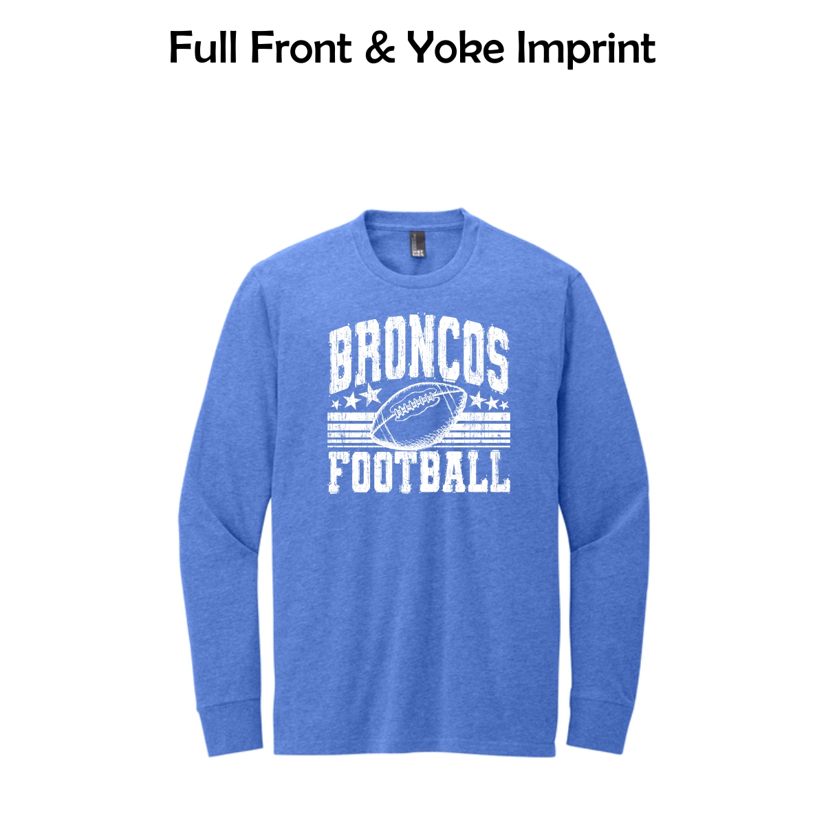 Genoa-Kingston Broncos Adult CVC Long Sleeve Tee
