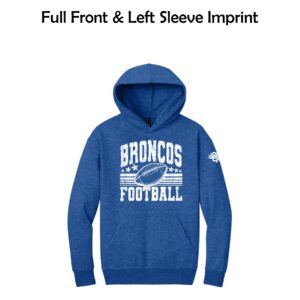Genoa-Kingston Broncos Adult Heavyweight Fleece Hoodie (Oversized fit)