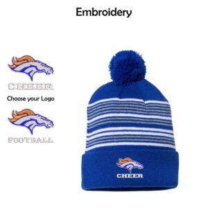 Genoa-Kingston Broncos Beanie Striped with Pom-Pom