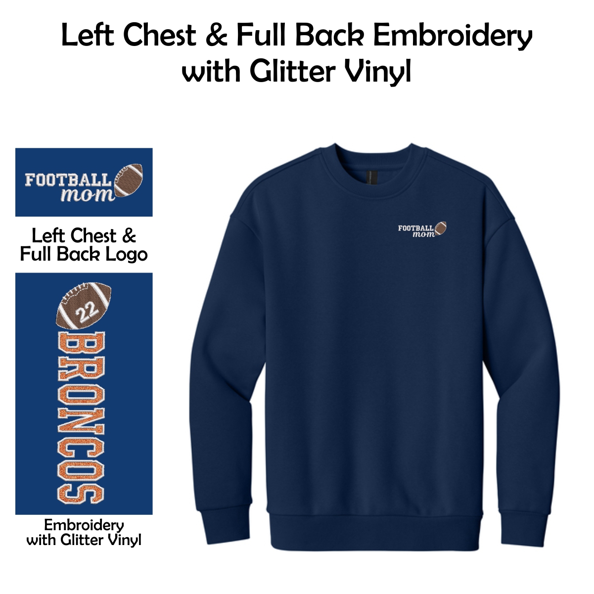 Genoa-Kingston Broncos Mom Heavyweight Fleece Crew