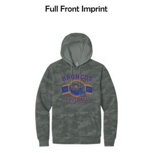 Genoa-Kingston Broncos Adult Camo Fleece Hoodie