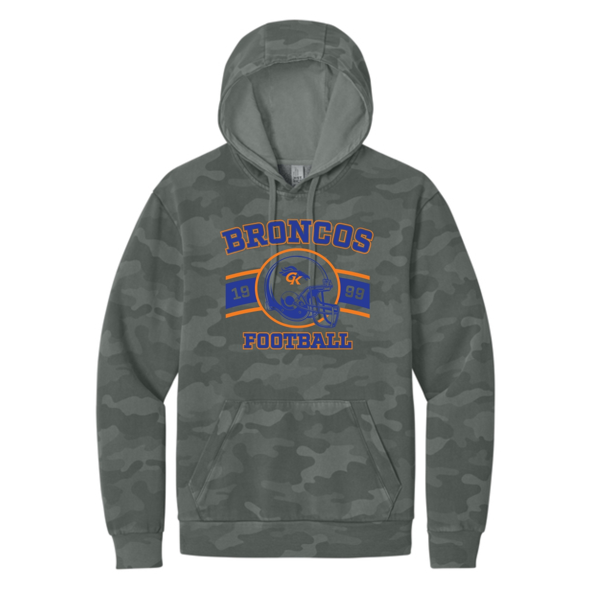 Genoa-Kingston Broncos Adult Camo Fleece Hoodie - Image 2