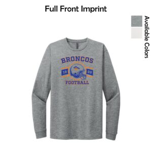 Genoa-Kingston Broncos Adult CVC Long Sleeve Tee